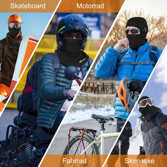 toptrek Sturmhaube Winter, Winddicht Warm Sturmmaske, Balaclava für Outdoorsports Radfahren Snowboarden Skifahren Motorradfahren, Atmungsaktive Skimaske für Herren& Damen