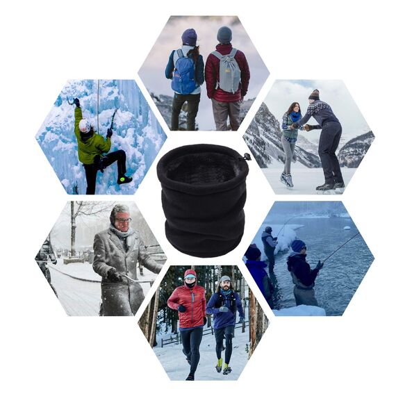 TAGVO Fleece Halswärmer, Winter Thermo Nackenwärmer Schal, Elastische Halsmanschette, Multifunktional Winddichter Ski Halswärmer, Sturmhaubenmaske für Damen und Herren - Universalgröße