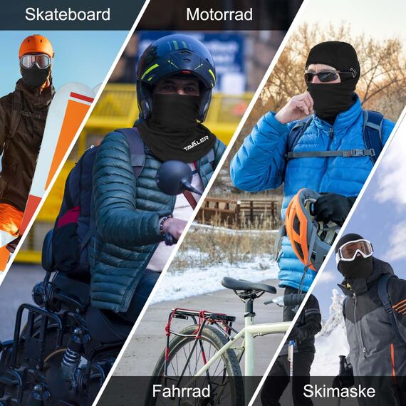 Tavaler Sturmhaube Winter Fahrrad Balaclava Herren/Damen Sturmmaske Winddicht Warm Skimaske für Outdoorsports Motorrad, Radfahren, Snowboarden, Skifahren (DE/NL/SE/PL, Numerisch, 55, 60)