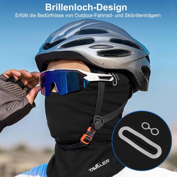 Tavaler Sturmhaube Winter Fahrrad Balaclava Herren/Damen Sturmmaske Winddicht Warm Skimaske für Outdoorsports Motorrad, Radfahren, Snowboarden, Skifahren (DE/NL/SE/PL, Numerisch, 55, 60)