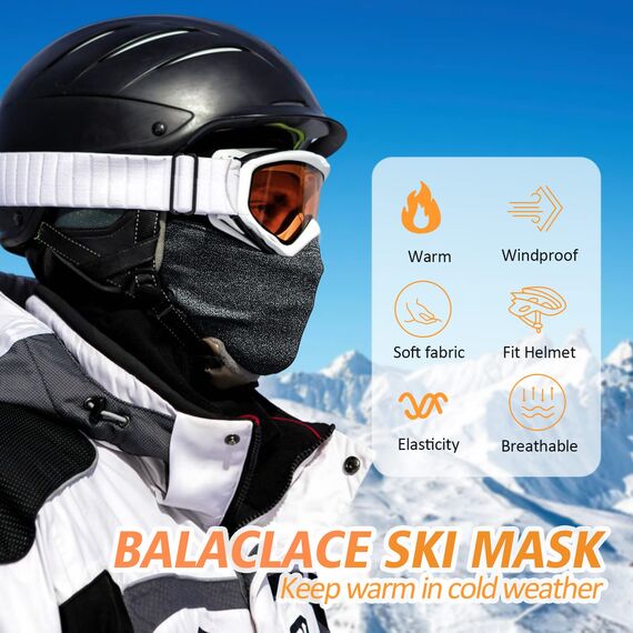 HEGCOIIE Winter Sturmhaube für Herren und Damen,Winddicht Thermo Balaclava Gesichtsmaske Skimaske für Outdoor Sports Radfahren, Skifahren, Motorrad, Fahrrad (Dunkelgrau)