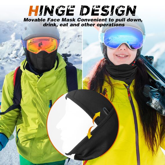 YANIKY Sturmhaube Winter Balaclava Skimaske für Herren und Damen, Winddicht Warm Gesichtshaube Atmungsaktiv Gesichtsmaske für Radfahren, Skifahren, Motorrad, Outdoorsports