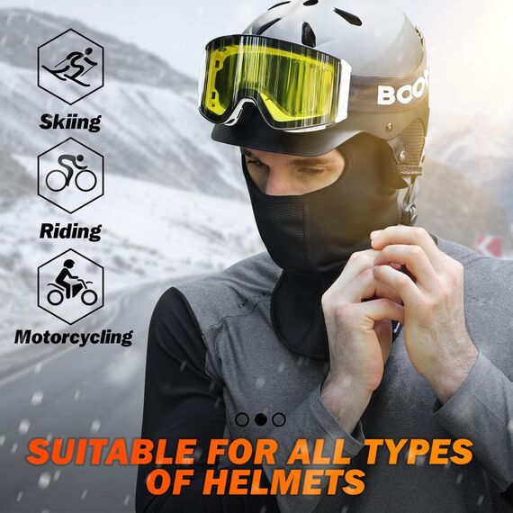 GXCROR Sturmhaube Atmungsaktiv Gesichtshaube Sturmmaske Thermal-Skimaske Fahrradmütze Balaclava Motorrad für Herren und Damen