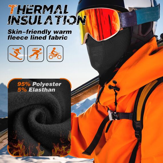 YANIKY Sturmhaube Winter Balaclava Skimaske für Herren und Damen, Winddicht Warm Gesichtshaube Atmungsaktiv Gesichtsmaske für Radfahren, Skifahren, Motorrad, Outdoorsports