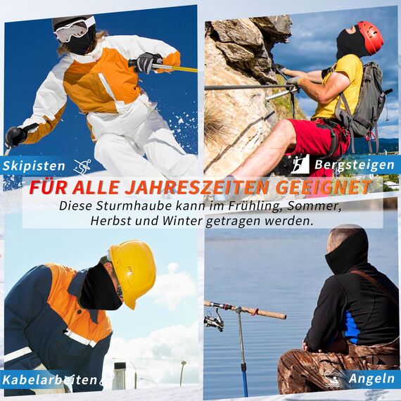 GXCROR Sturmhaube Atmungsaktiv Skimaske UV-Schutz Balaclava für Damen und Herren Winddicht Warm Gesichtsmaske für Outdoor Sports Motorradfahren,Snowboarden,Radfahren