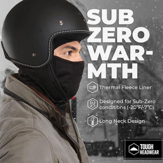 Tough Headwear Sturmhaube Motorrad - Sturmmaske Balaclava Ski Maske - Robuste Skimaske - Winter Sturmhaube für Herren Damen - Snowboard Mask Fahrrad Baklava