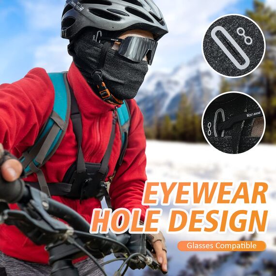 HEGCOIIE Winter Sturmhaube für Herren und Damen,Winddicht Thermo Balaclava Gesichtsmaske Skimaske für Outdoor Sports Radfahren, Skifahren, Motorrad, Fahrrad (Dunkelgrau)