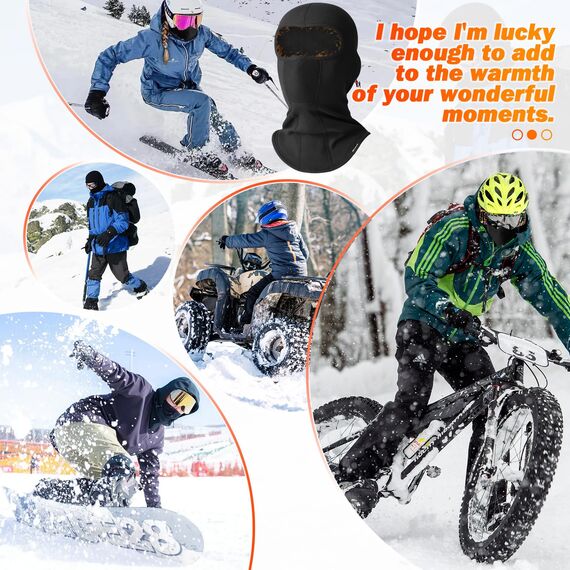 GXCROR Sturmhaube Atmungsaktiv Gesichtshaube Sturmmaske Thermal-Skimaske Fahrradmütze Balaclava Motorrad für Herren und Damen