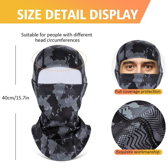 HEGCOIIE Winter Sturmhaube für Herren und Damen,Winddicht Thermo Balaclava Gesichtsmaske Skimaske für Outdoor Sports Radfahren, Skifahren, Motorrad, Fahrrad