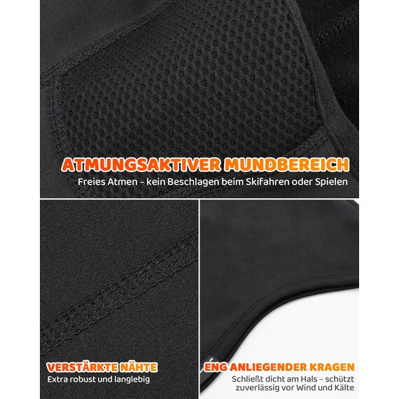GXCROR Sturmhaube Atmungsaktiv Gesichtshaube Thermal-Skimaske Fahrradmütze Balaclava Motorrad für Jungen und Mädchen