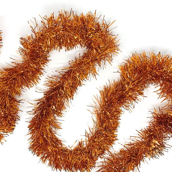 Allgala Lametta-Girlande, Rotgold/Orange, 15 m, Weihnachtsdekoration, Metallfolie, Lametta-Girlande, Dekoration für Urlaub, Baum, Wandschiene, Zuhause, Büro, Veranstaltung, Halloween, Herbst,