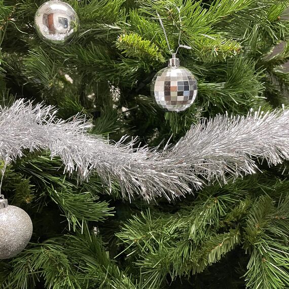 Allgala XG93201 Lametta-Girlande, Weihnachtsfolie, Dekoration für Weihnachtsbaum, Wandschiene, Zuhause, Büro, Veranstaltung, Weiß, 15 m