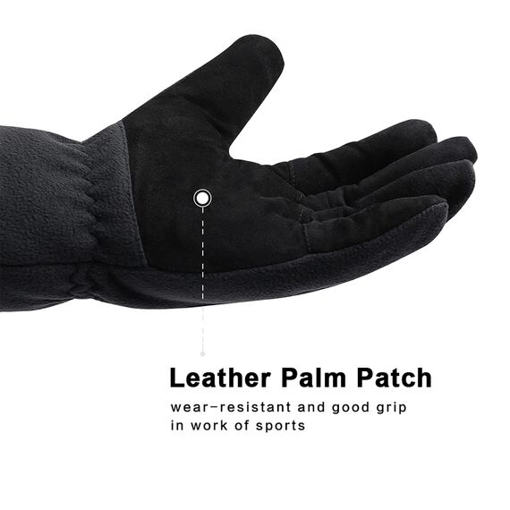 Acdyion Winter Handschuhe, Warm Futter aus Thinsulate Winterhandschuhe Outdoor Thermo-Handschuhe für Herren und Damen (Black, S)