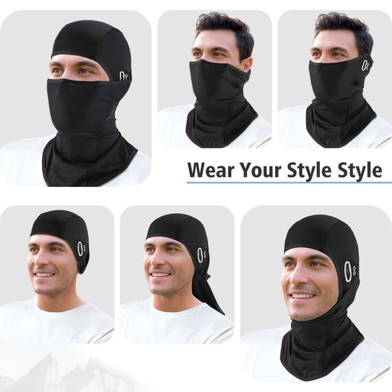 HEGCOIIE Sommer Sturmhaube für Herren und Damen, Kühlung Balaclava Elastisch UV Schutz Atmungsaktiv Gesichtsmaske für Outdoor Sports Radfahren, Motorrad, Fahrrad