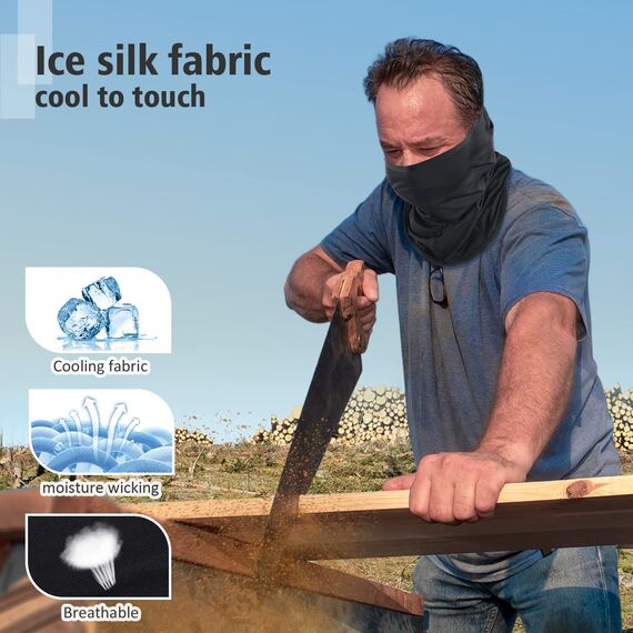 HEGCOIIE Sommer Sturmhaube für Herren und Damen, Kühlung Balaclava Elastisch UV Schutz Atmungsaktiv Gesichtsmaske für Outdoor Sports Radfahren, Motorrad, Fahrrad
