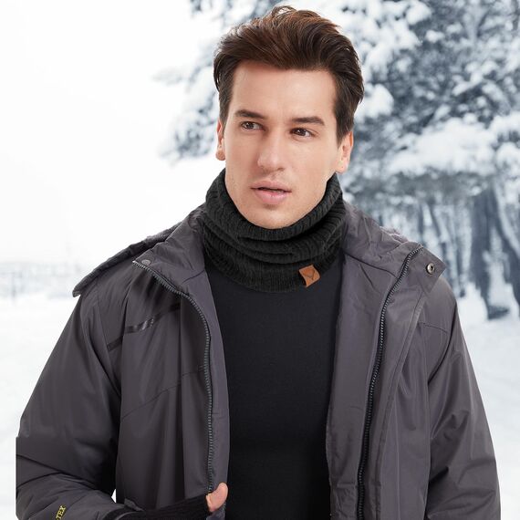 NEOLA Winter-Halswärmer – Thermo-Strickschals, winddicht, mit Fleece gefüttert, runder Schal, weicher, warmer Halswärmer, Geschenke für Herren, Radfahren, Skifahren, Motorradfahren