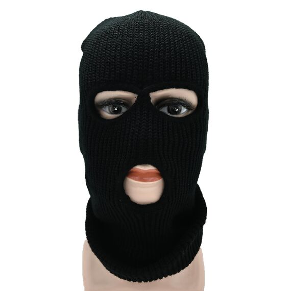 LINSOCLE 2pcs Balaclava - 3-Loch Sturmmaske, Gestrickte Sturmhaube, Multifunktionsmaske, Skimütze für Motorrad und Fahrrad