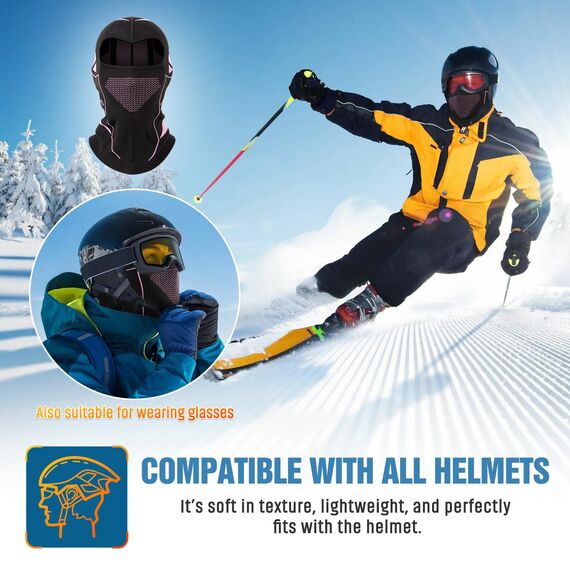 WACCET Sturmhaube Motorrad, Sturmhaube Fahrrad Winter Sturmmaske Warm Winddicht Multifunktions Gesichtsmaske Balaclava Atmungsaktive Skimaske für Herren und Damen Skifahren, Radfahren, Motorrad