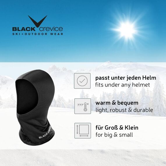 Black Crevice Sturmhaube, schwarz, Gr. L