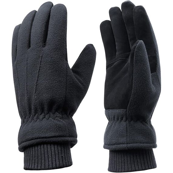Acdyion Winter Handschuhe, Warm Futter aus Thinsulate Winterhandschuhe Outdoor Thermo-Handschuhe für Herren und Damen (Black, S)
