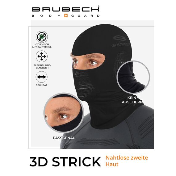 BRUBECK Funktionale Sturmhaube | Skimaske | Motorradmaske | Unisex | Atmungsaktiv | Snowboard | KM00010 | Dunkelblau | Größen: S/M