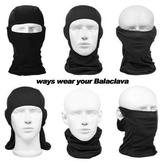 WTACTFUL 3 Stück Sturmhaube Motorrad Sommer Herren Sturmmaske Balaclava Damen Ski Maske Winter Atmungsaktiv Winddicht für Skifahren Snowboarden Motorradmaske Fahren Fahrrad Gesichtsmaske Schwarz