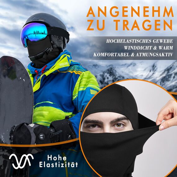 YANIKY Sturmhaube, Winddicht Warm Sturmmaske, Winter Skimaske Balaclava für Herren Damen, Atmungsaktiv Gesichtshaube Für Fahrrad, Motorrad,Snowboarden, Skifahren