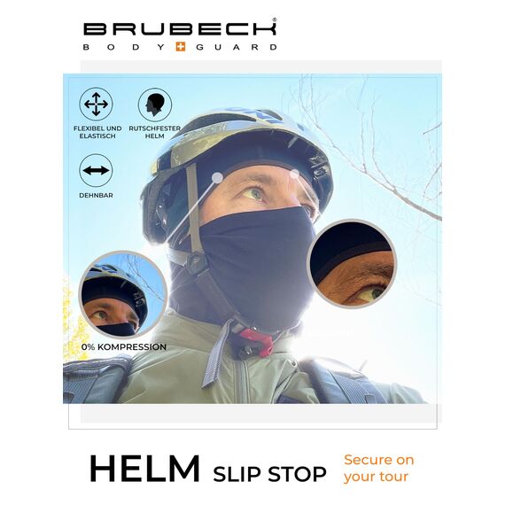 BRUBECK Funktionsmütze Herren | Fahrradmütze schwarz | Radmütze | atmungsaktive Mütze Fahrrad | Ski Unterziehmütze | Winter | Sportmütze | Skull Hat Helmet | Gr. L - XL | Black | HM10020A