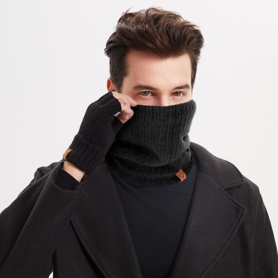 NEOLA Winter-Halswärmer – Thermo-Strickschals, winddicht, mit Fleece gefüttert, runder Schal, weicher, warmer Halswärmer, Geschenke für Herren, Radfahren, Skifahren, Motorradfahren