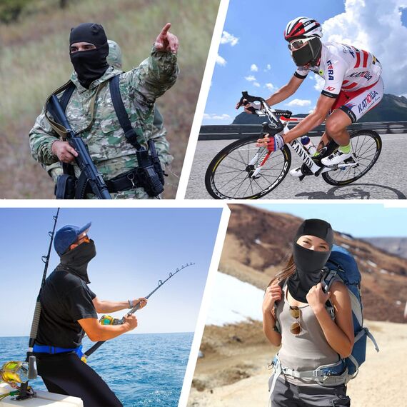 HEGCOIIE Sommer Sturmhaube für Herren und Damen, Kühlung Balaclava Elastisch UV Schutz Atmungsaktiv Gesichtsmaske für Outdoor Sports Radfahren, Motorrad, Fahrrad