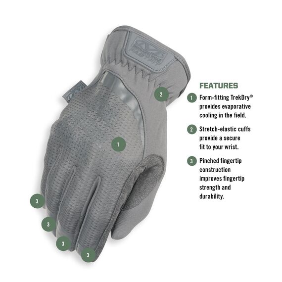 Mechanix Wear - FastFit Wolf Grau Touch Screen Handschuhe (XX-Large, Grau)