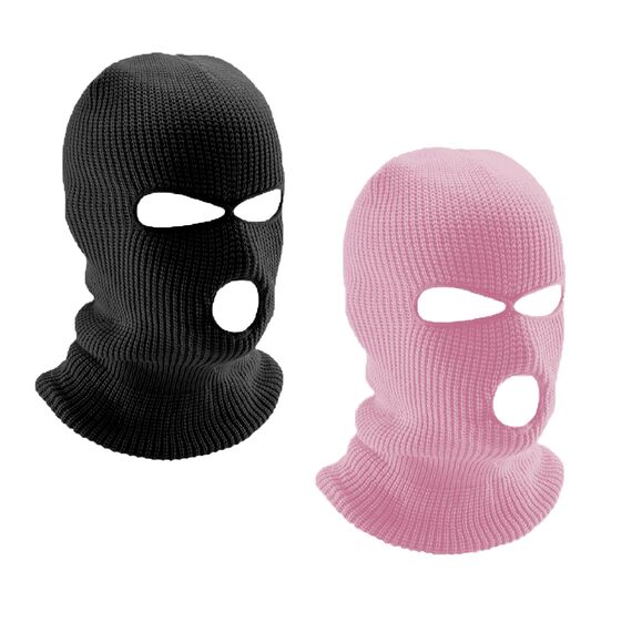 LINSOCLE 2pcs Balaclava - 3-Loch Sturmmaske, Gestrickte Sturmhaube, Multifunktionsmaske, Skimütze für Motorrad und Fahrrad
