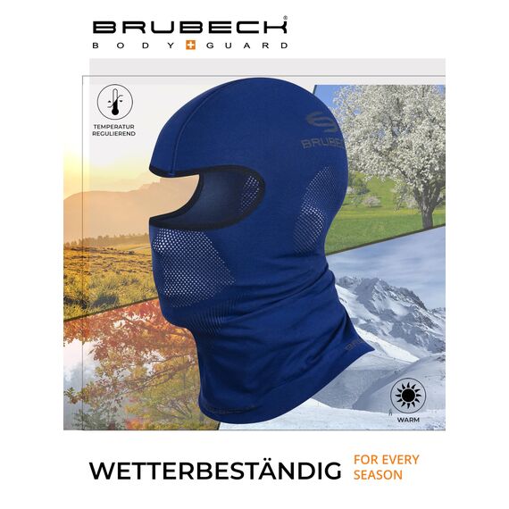 BRUBECK Funktionale Sturmhaube | Skimaske | Motorradmaske | Unisex | Atmungsaktiv | Snowboard | KM00010 | Dunkelblau | Größen: S/M