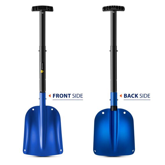 ORIENTOOLS Lawinenschaufel,Alu-Schneeschaufel-Werkzeug für schwere Aufgaben mit teleskopierbarem T-Griff,Universalschaufel für das Auto (abnehmbare, einstellbare Länge: 26 '' - 32 ''; Klinge: 9 '')