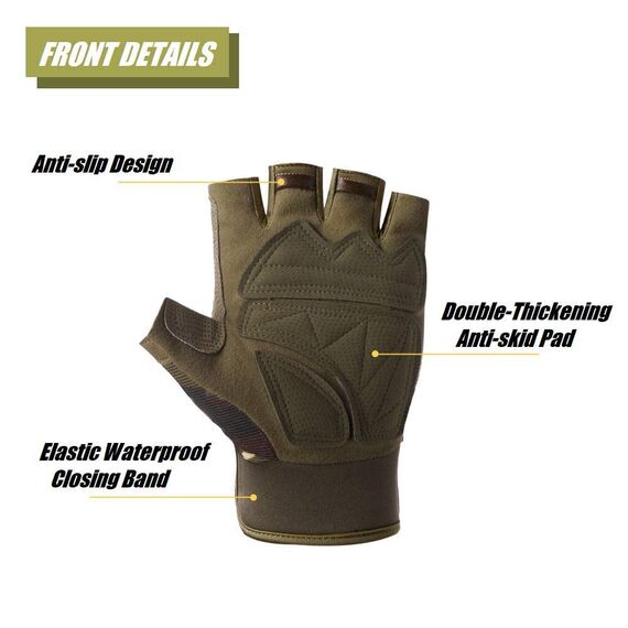 HYCOPROT Halbfinger Handschuhe Outdoor Motorrad Leichte Atmungsaktive Sporthandschuhe für Fahrrad Wandern Felsklettern