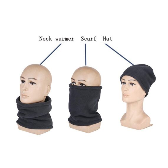 JOGVELO Fleece Polar Nackenwärmer Gesichtswärmer Schlauchschal, Sport Winddicht Schal Halstuch für den Winter (Schwarz)