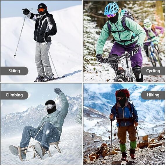 AMFUN Gesichtshaube, Balaclava Gesichtshaube, Sturmhaube, Motorrad Radfahren Ski Sturmhaube, Winddichte Wasserdichte Kopfbedeckung für Winter Sport & Outdoor, UV-Schutzschal für Herren & Damen