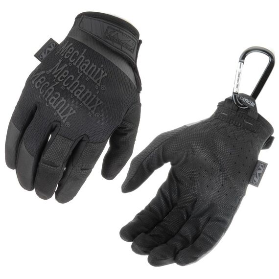 MECHANIX WEAR Specialty High Dexterity 0.5mm 2017, Taktische Einsatz-Handschuhe, atmungsaktiv & ergomisch + Gear-Karabiner, Schwarz, Coyote/Größe S, M, L, XL (M, Schwarz)