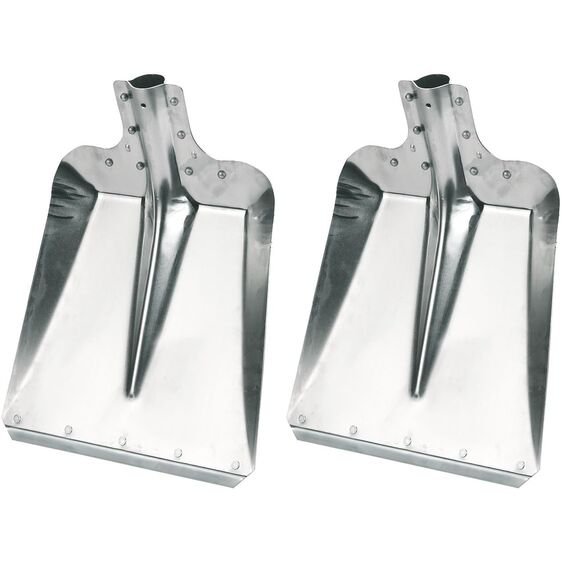 Kerbl Aluschaufel Größe 7 (Breite 32 cm, Gartenschaufel/Stallschaufel, aus Aluminium, mit verzinkter Stoßkante, Schneeschieber, ohne Stiel) 2970 (Packung mit 2)