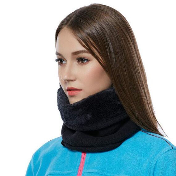 JOGVELO Fleece Polar Nackenwärmer Gesichtswärmer Schlauchschal, Sport Winddicht Schal Halstuch für den Winter (Schwarz)