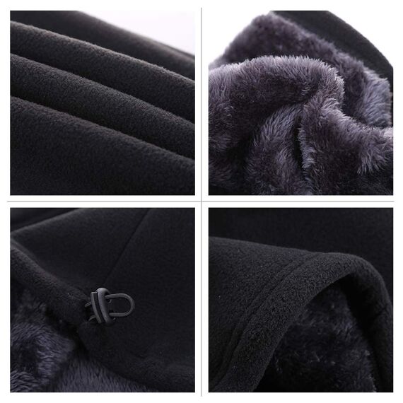 JOGVELO Fleece Polar Nackenwärmer Gesichtswärmer Schlauchschal, Sport Winddicht Schal Halstuch für den Winter (Schwarz)
