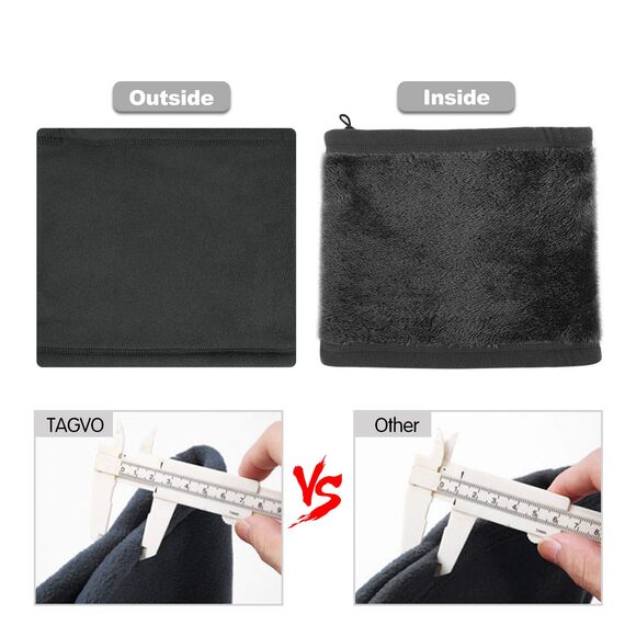 TAGVO Fleece Halswärmer, Winter Thermo Nackenwärmer Schal, Elastische Halsmanschette, Multifunktional Winddichter Ski Halswärmer, Sturmhaubenmaske für Damen und Herren - Universalgröße