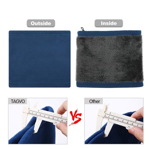 TAGVO Fleece Halswärmer, Winter Thermo Nackenwärmer Schal, Elastische Halsmanschette, Multifunktional Winddichter Ski Halswärmer, Sturmhaubenmaske für Damen und Herren - Universalgröße