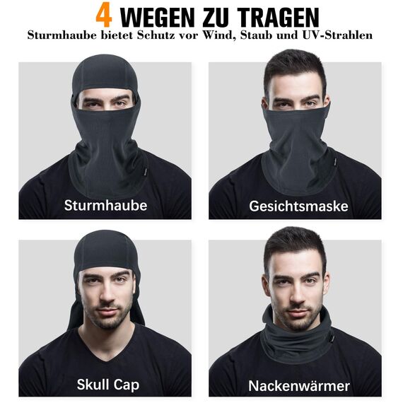 YANIKY Sturmhaube Atmungsaktiv Sturmmaske UV-Schutz Balaclava Herren Damen Gesichtshaube für Motorrad, Fahrrad, Radfahren, Outdoor Sports