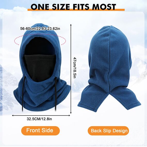AYPOW Thermo Fleece Sturmhauben Winter, Winddichte Balaclava Gesichtsmaske, Warme Fleecefutter Skimaske Weicht Verstellbare Kapuze Hut Motorrad Fahrrad für Herren Damen Outdoor Skifahren