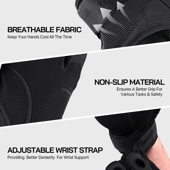 FREE SOLDIER Outdoor Handschuhe Herren Taktische Trainings Motorradhandschuhe Kletter Tactical Handschuhe Halbfinger Gilt für Radfahren Airsoft Militär Paintball (M, Schwarz)