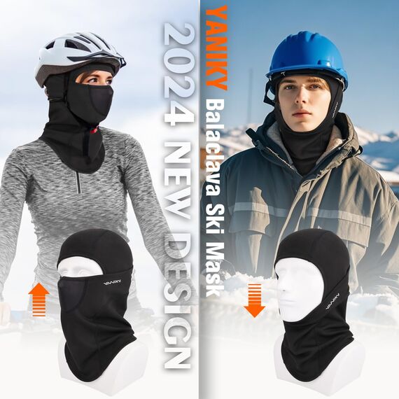 YANIKY Sturmhaube Winddichte Warme Skimaske Fahrrad Sturmmaske Winter Balaclava für Herren Damen Atmungsaktiv Gesichtsmaske für Radfahren, Skifahren, Motorrad, Outdoorsports