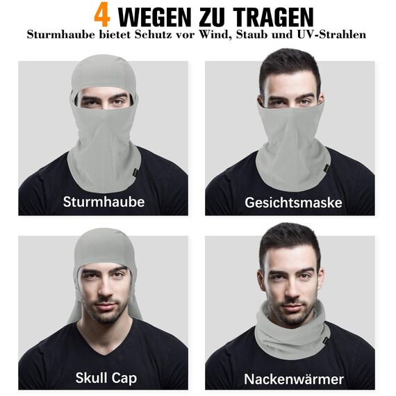 YANIKY Sturmhaube Atmungsaktiv Sturmmaske UV-Schutz Balaclava Herren Damen Gesichtshaube für Motorrad, Fahrrad, Radfahren, Outdoor Sports
