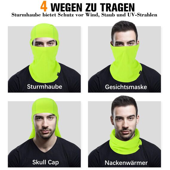 YANIKY Sturmhaube Atmungsaktiv Sturmmaske UV-Schutz Balaclava Herren Damen Gesichtshaube für Motorrad, Fahrrad, Radfahren, Outdoor Sports