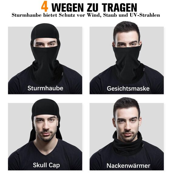 YANIKY Sturmhaube Atmungsaktiv Sturmmaske UV-Schutz Balaclava Herren Damen Gesichtshaube für Motorrad, Fahrrad, Radfahren, Outdoor Sports